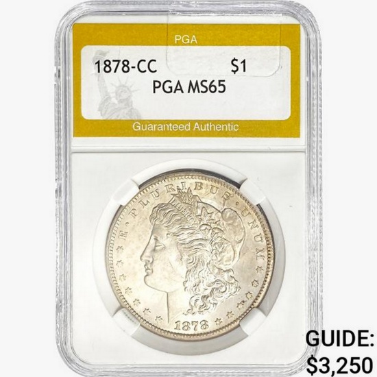 1878-CC Morgan Silver Dollar PGA MS65