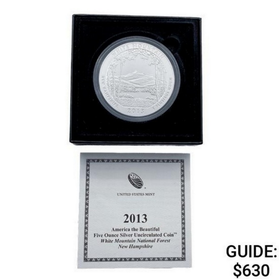 2013 White Mtn 5oz Silver Round [1 Coin]
