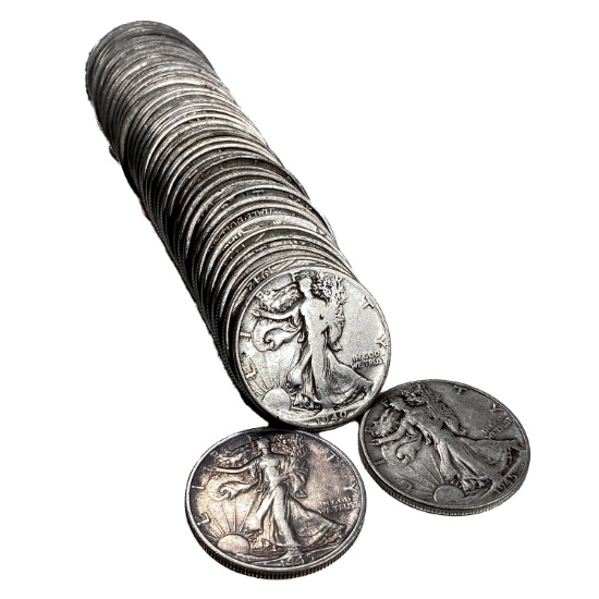 1917-1946 Walking Half Dollars [40 Coins]