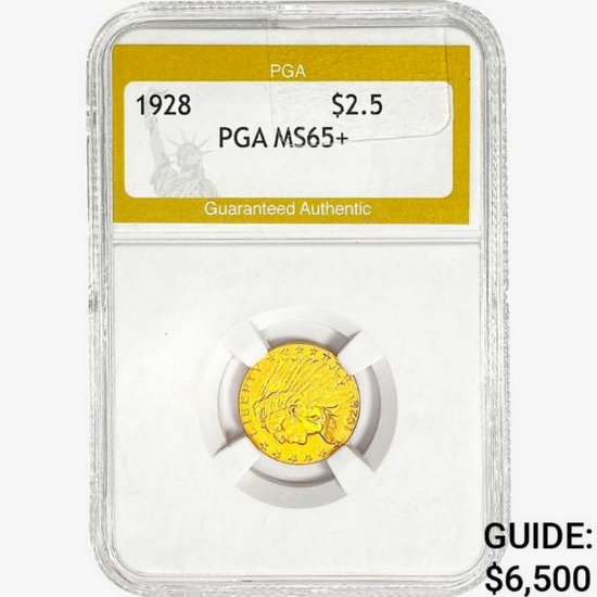 1928 $2.50 Gold Quarter Eagle PGA MS65+