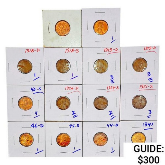 1915-1988 US Wheat Cent Type Collection [101 Coins