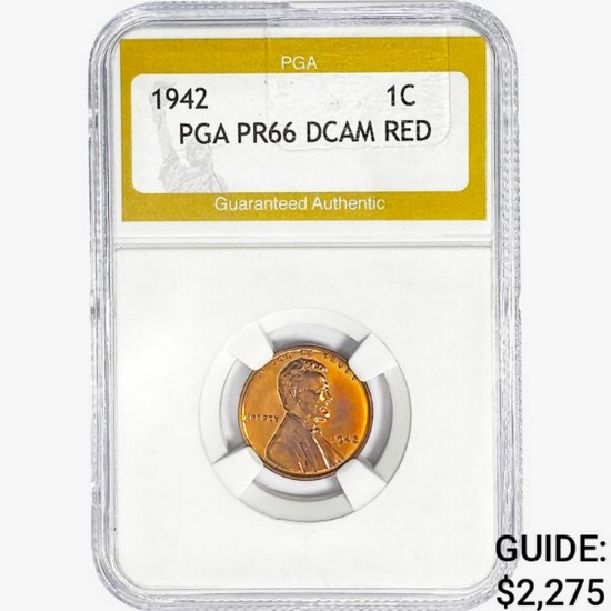 1942 Wheat Cent PGA PR66 DCAM RED