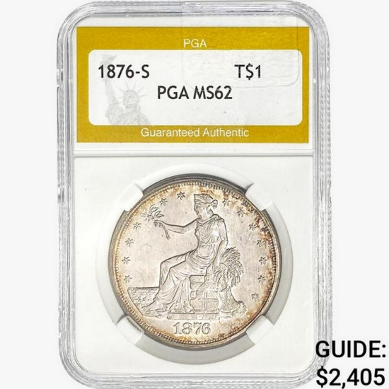 1876-S Silver Trade Dollar PGA MS62
