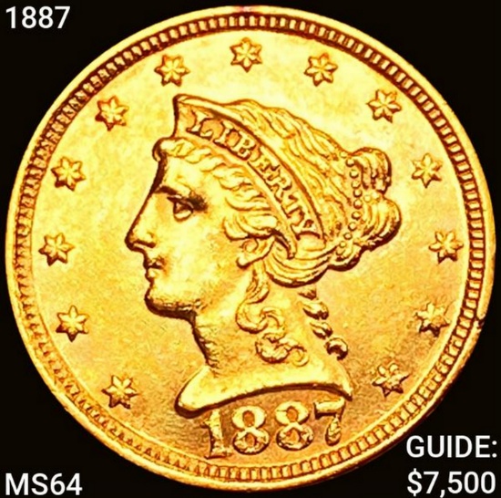 1887 $2.50 Gold Quarter Eagle CHOICE BU