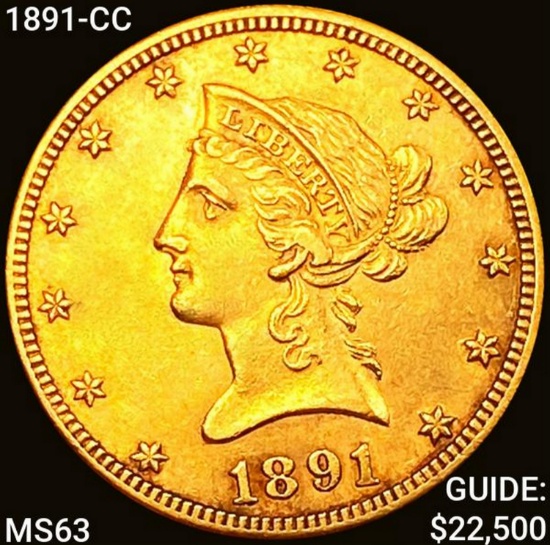 1891-CC $10 Gold Eagle CHOICE BU