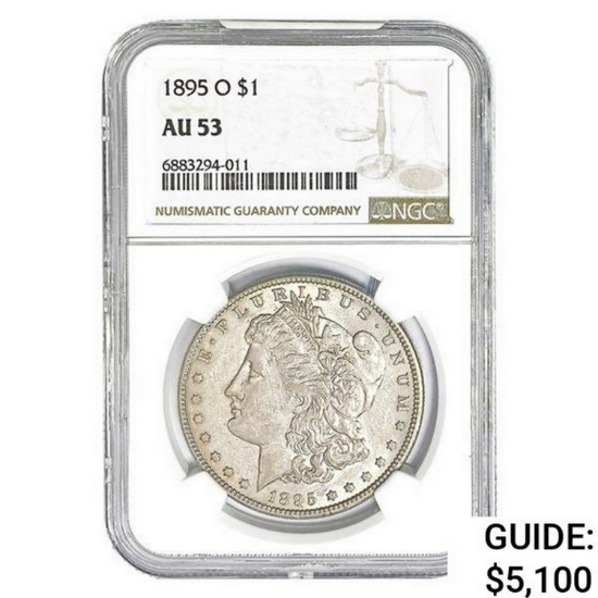 1895-O Morgan Silver Dollar NGC AU53