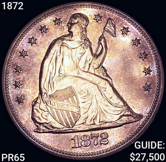 1872 Seated Liberty Dollar GEM PROOF