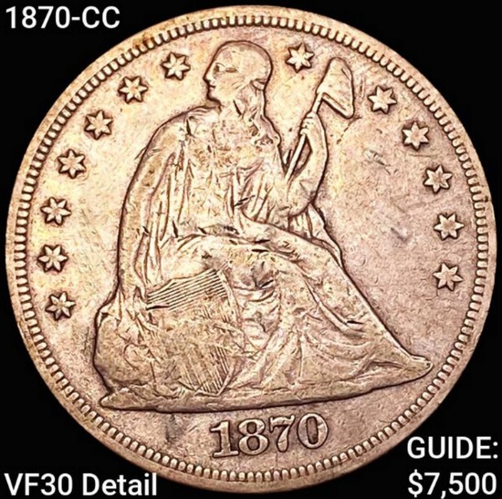 1870-CC Silver Trade Dollar LIGHTLY CIRCULATED