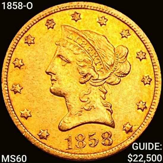 1858-O $10 Gold Eagle UNCIRCULATED