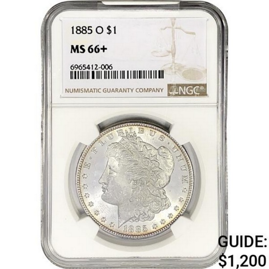 1885-O Morgan Silver Dollar NGC MS66+