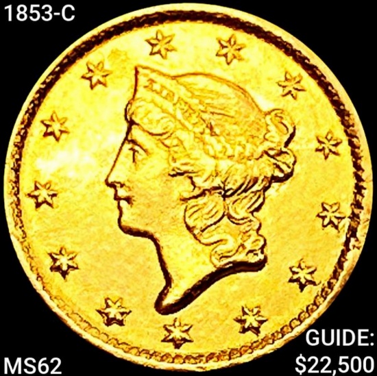 1853-C Rare Gold Dollar UNCIRCULATED