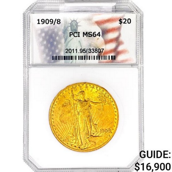 1909 / 8 $20 Gold Double Eagle PCI MS64