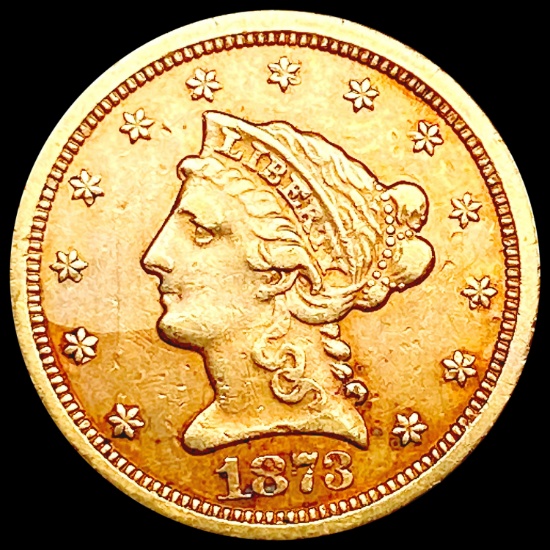 1873-S $2.50 Gold Quarter Eagle NEARLY UNCIRCULATE