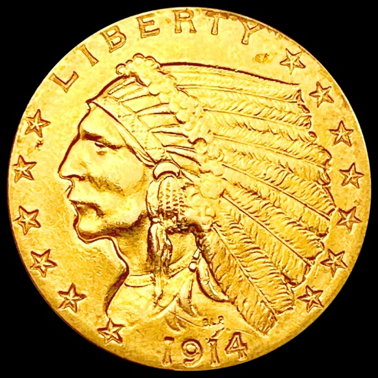 1914 $2.50 Gold Quarter Eagle CHOICE AU