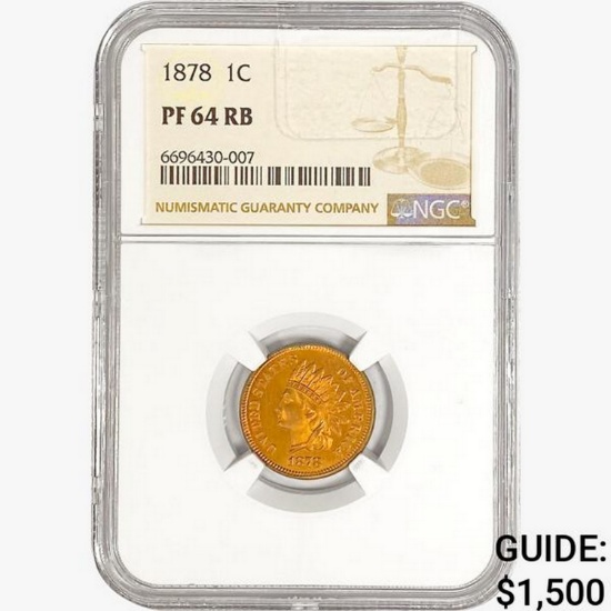 1878 Indian Head Cent NGC PF64 RB