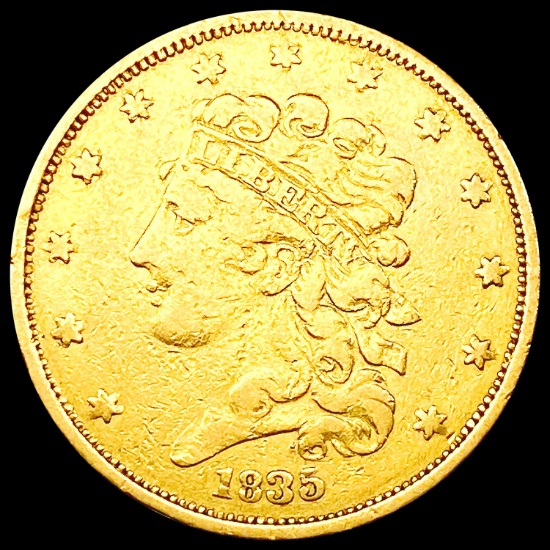1835 $5 Gold Half Eagle LIGHTLY CIRCULATED