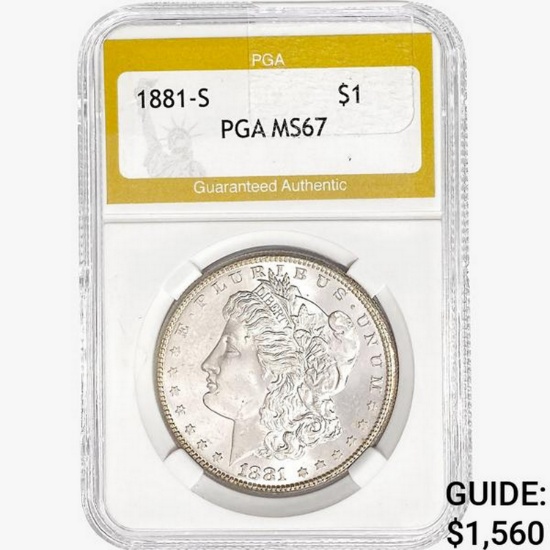 1881-S Morgan Silver Dollar PGA MS67
