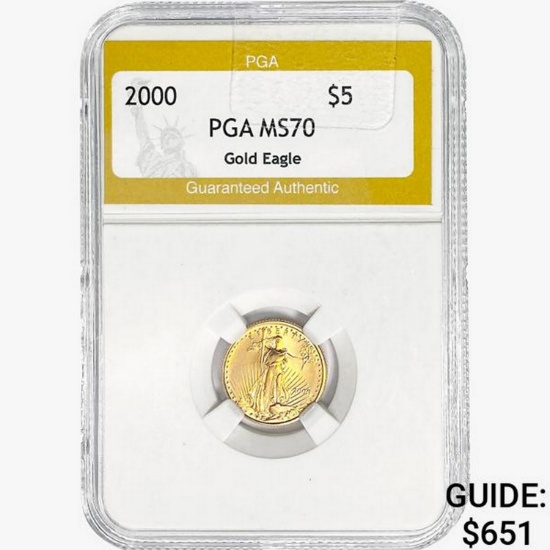 2000 $5 1/10oz. American Gold Eagle PGA MS70