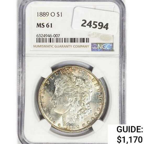 1889-O Morgan Silver Dollar NGC MS61