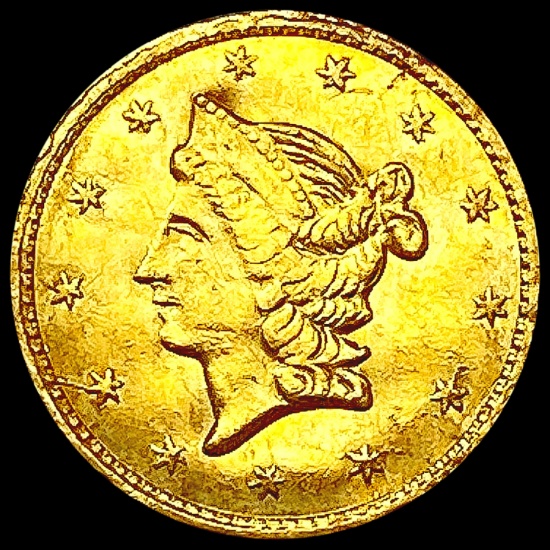 1853 Round California Gold Half Dollar CLOSELY UNC