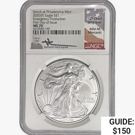2020(P) Mercanti Signed ASE NGC MS70