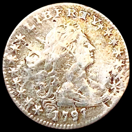 1797 13 Stars Flowing Hair Dime NICELY CIRCULATED