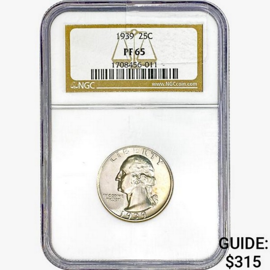 1939 Washington Silver Quarter NGC PF65