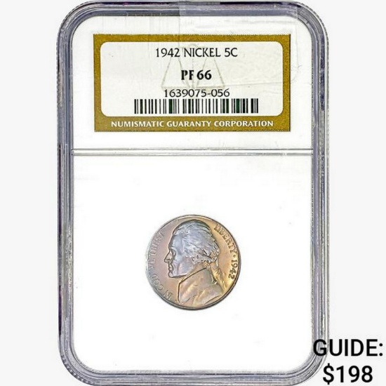 1942 Jefferson Nickel NGC PF66