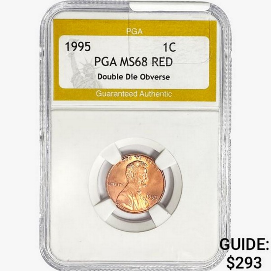 1995 Lincoln Memorial Cent PGA MS68 RED DBL Die OB