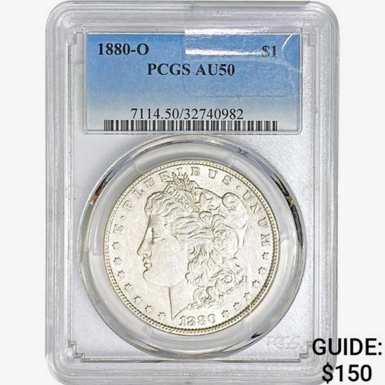 1880-O Morgan Silver Dollar PCGS AU50