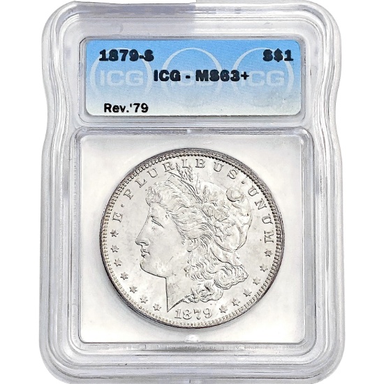 1879-S Morgan Silver Dollar ICG MS63+ Rev'79