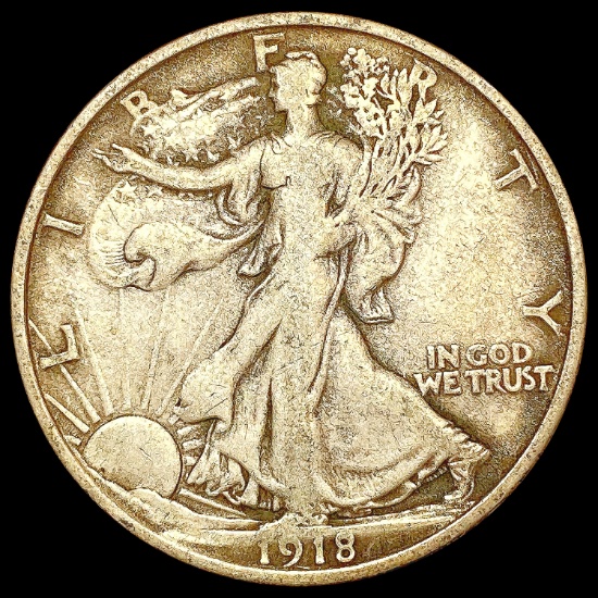 1918-D Walking Liberty Half Dollar LIGHTLY CIRCULA