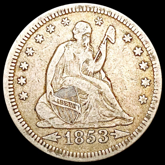 1853 A+R Seated Liberty Quarter LIGHTLY CIRCULATED