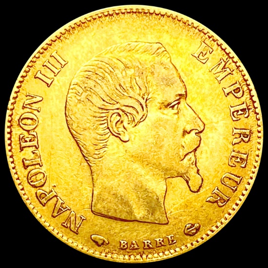 1859 France .0933oz Gold 10 Francs NEARLY UNCIRCUL
