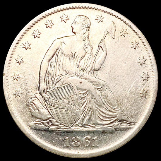 1861-S Seated Liberty Half Dollar NEARLY UNCIRCULA
