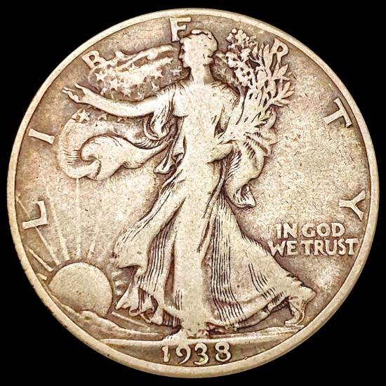 1938-D Walking Liberty Half Dollar LIGHTLY CIRCULA