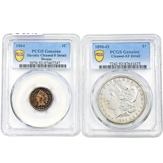 1864-1896 Varied US Coinage [2 Coins] PCGS Detail