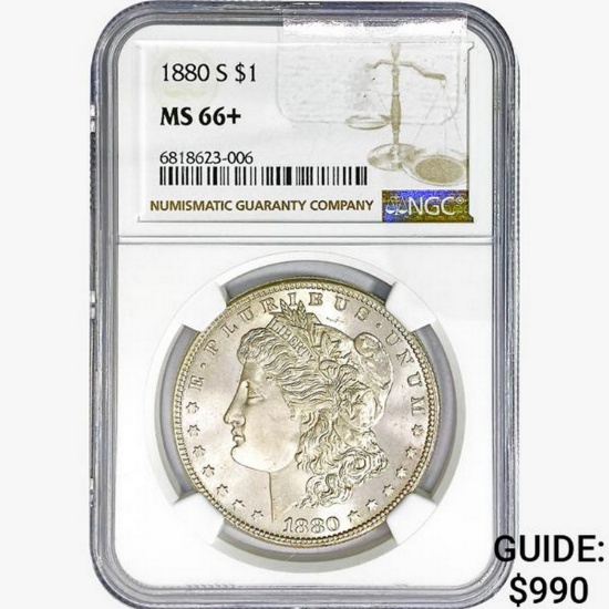 1880-S Morgan Silver Dollar NGC MS66+