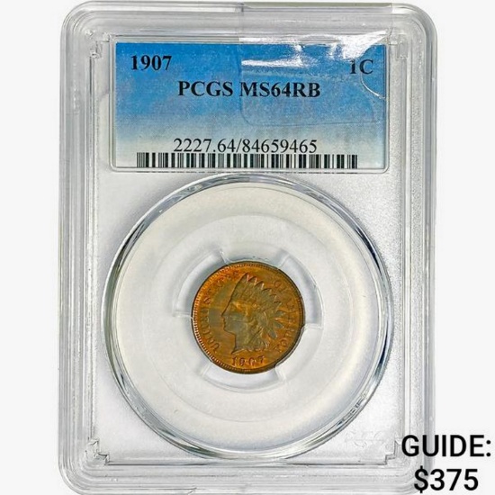 1907 Indian Head Cent PCGS MS64 RB