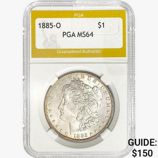 1885-O Morgan Silver Dollar PGA MS64