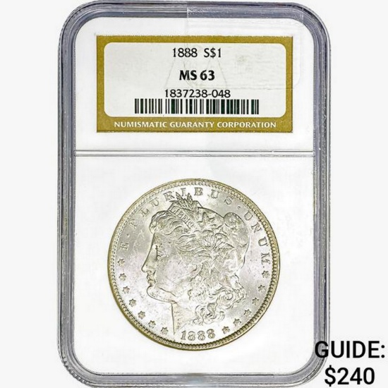 1888 Morgan Silver Dollar NGC MS63