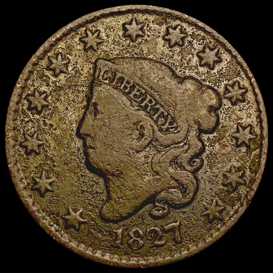 1827 Coronet Head Large Cent LIGHTLY CIRCULATED