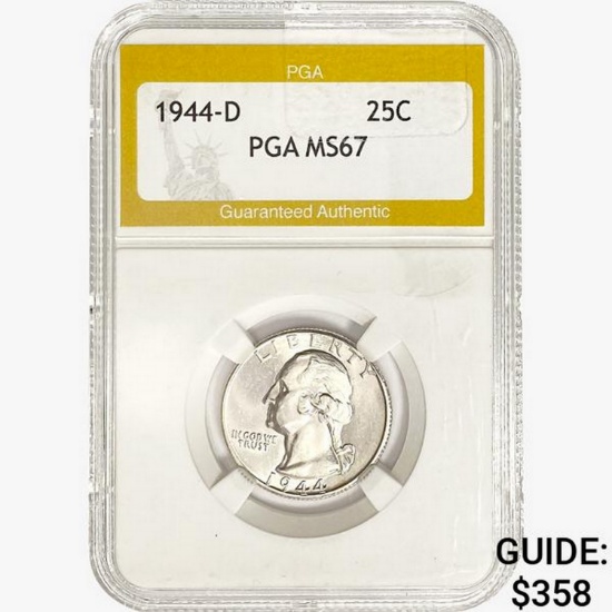 1944-D Washington Silver Quarter PGA MS67