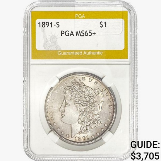 1891-S Morgan Silver Dollar PGA MS65+