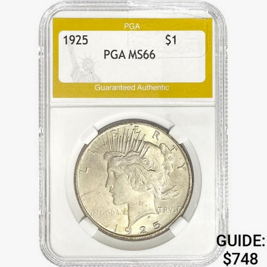 1925 Silver Peace Dollar PGA MS66