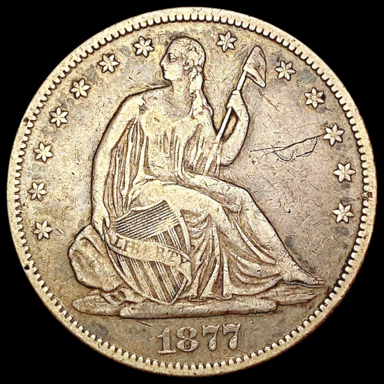 1877-S Seated Liberty Half Dollar LIGHTLY CIRCULAT