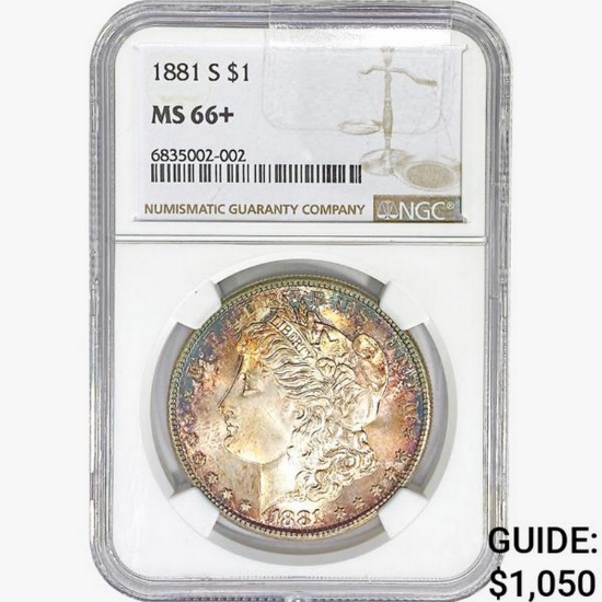 1881-S Morgan Silver Dollar NGC MS66+