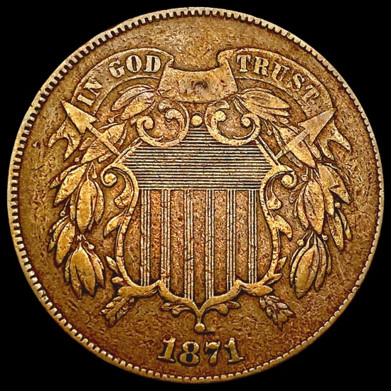 1871 Two Cent Piece NEARLY UNCIRCULATED