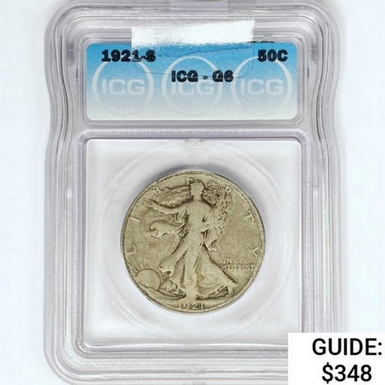 1921-S Walking Liberty Half Dollar ICG G6