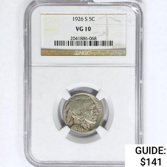 1926-S Buffalo Nickel NGC VG10
